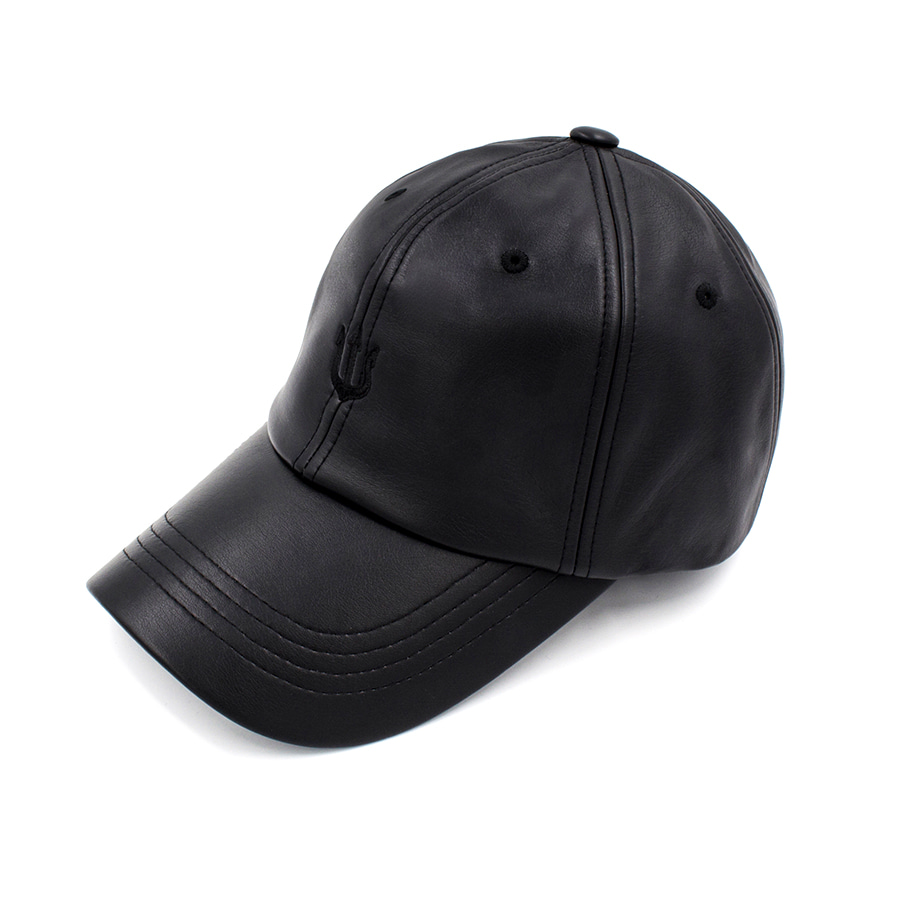 HW-BC003 : Black Leather│Trident Cap