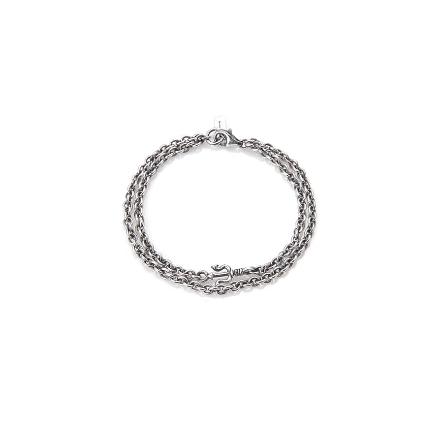 C021 : Trident Double Chain Bracelet