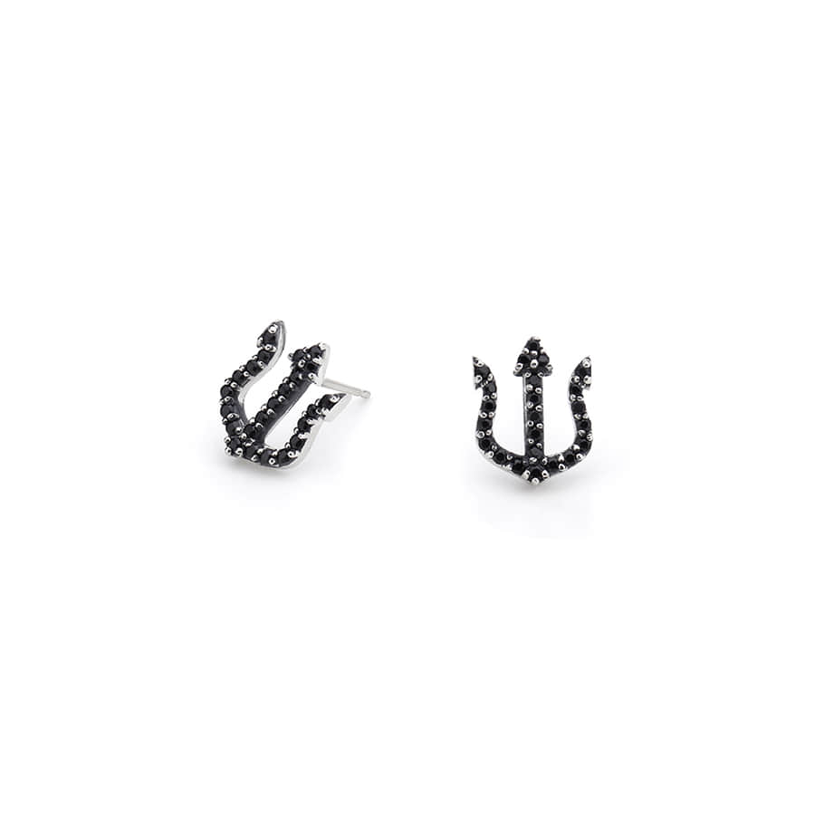 OXE001 : Black Trident Earring
