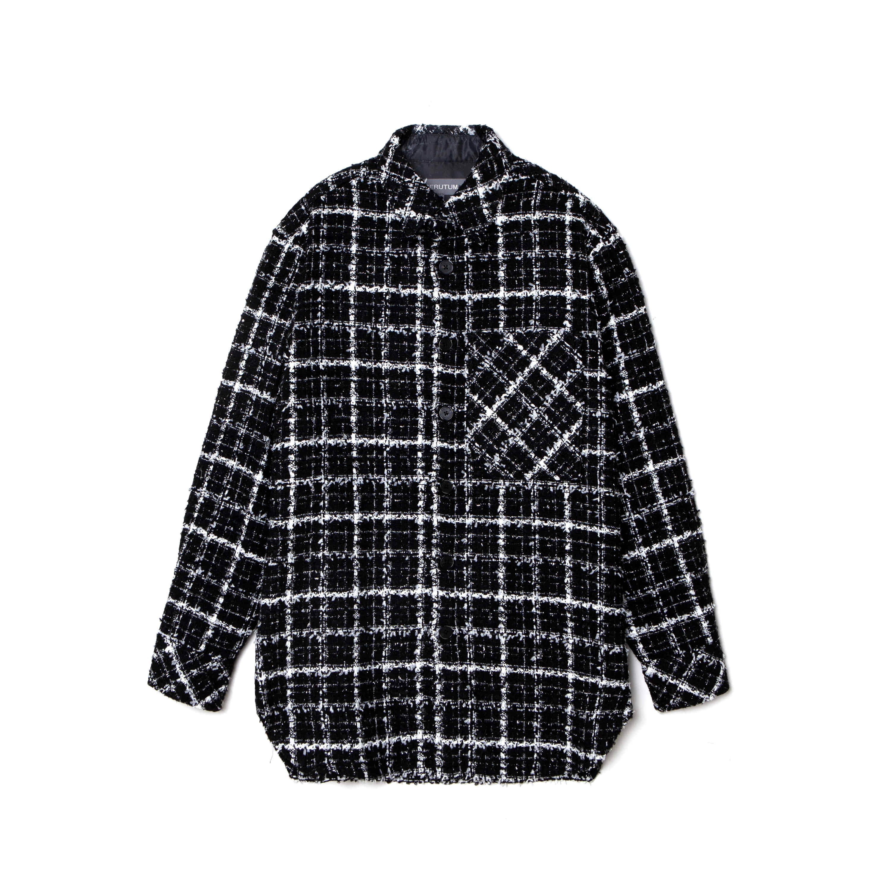 RTW-SH068 : Oversized Tweed Shirt│Black