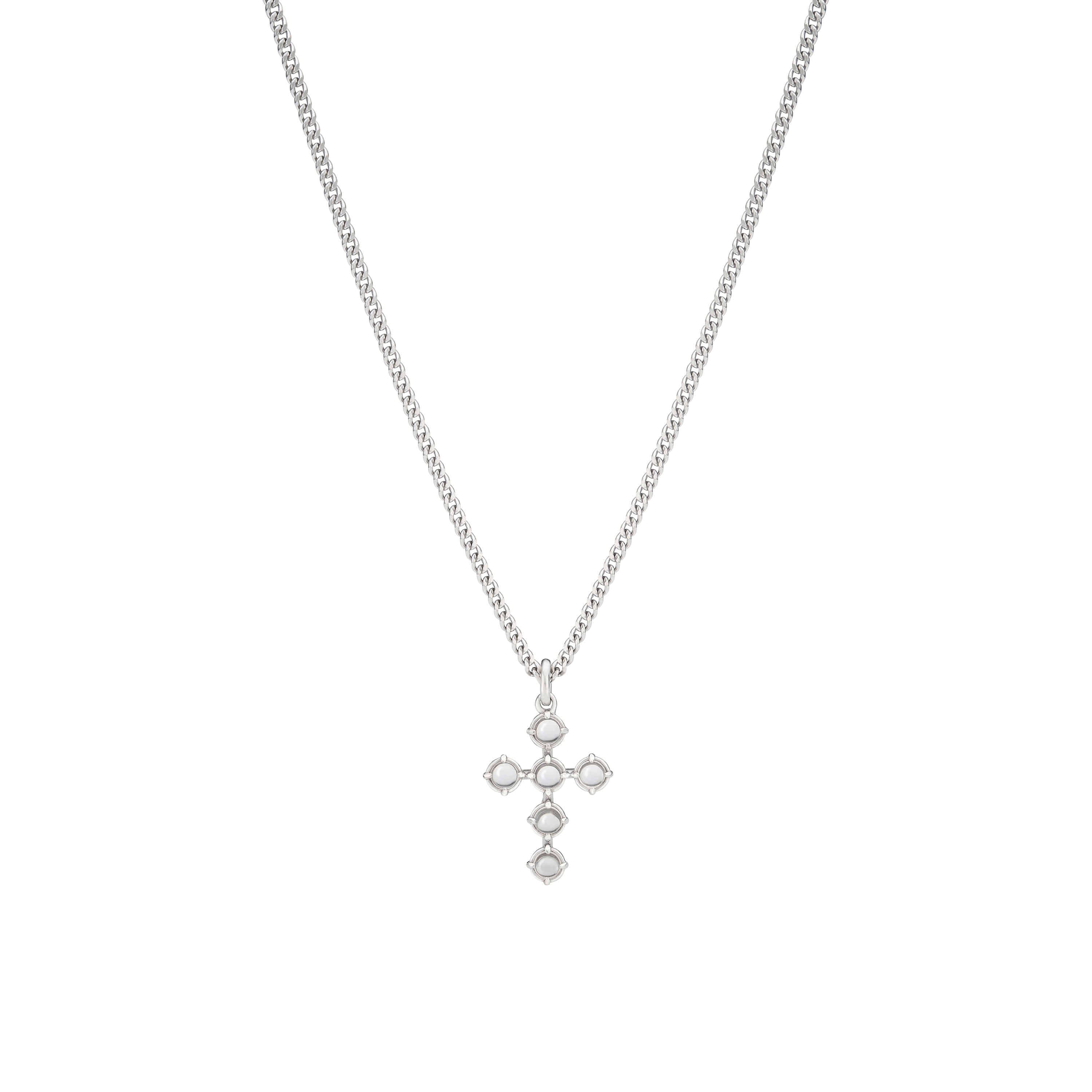 VQN00321 : V Quartz Cross Necklace