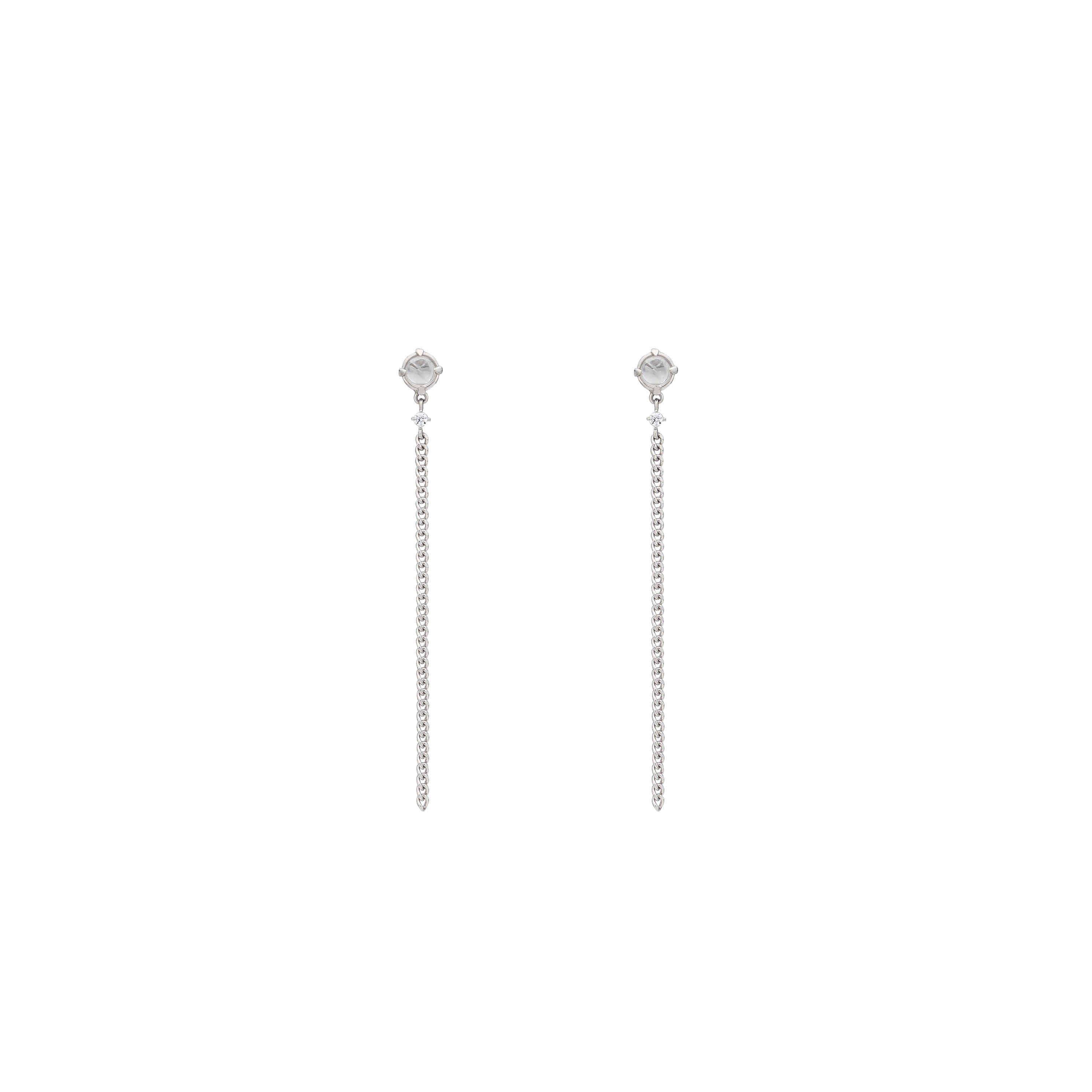 VQE00121 : V Quartz Chain Earring