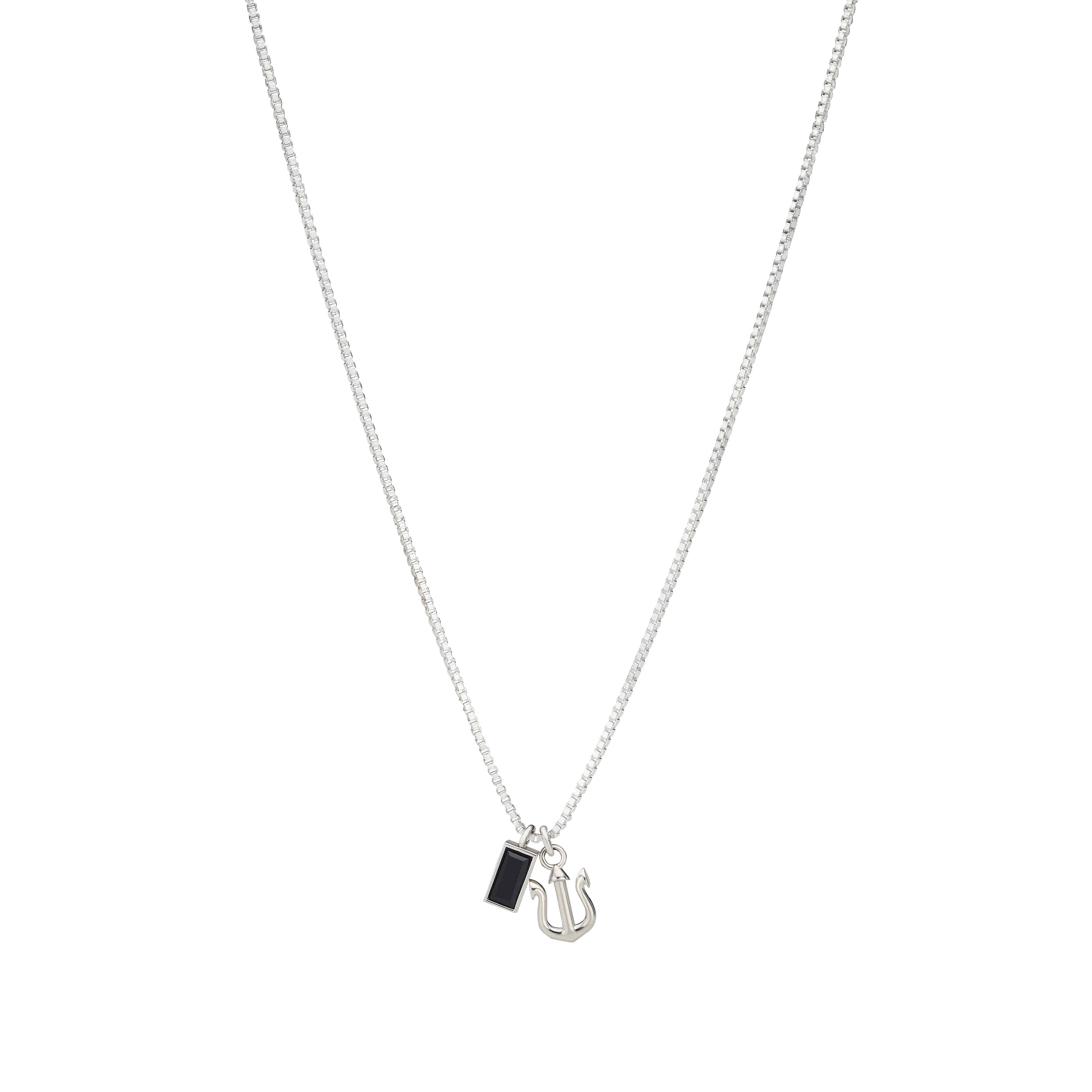 OXN009 : Black Trident Iayering Necklace