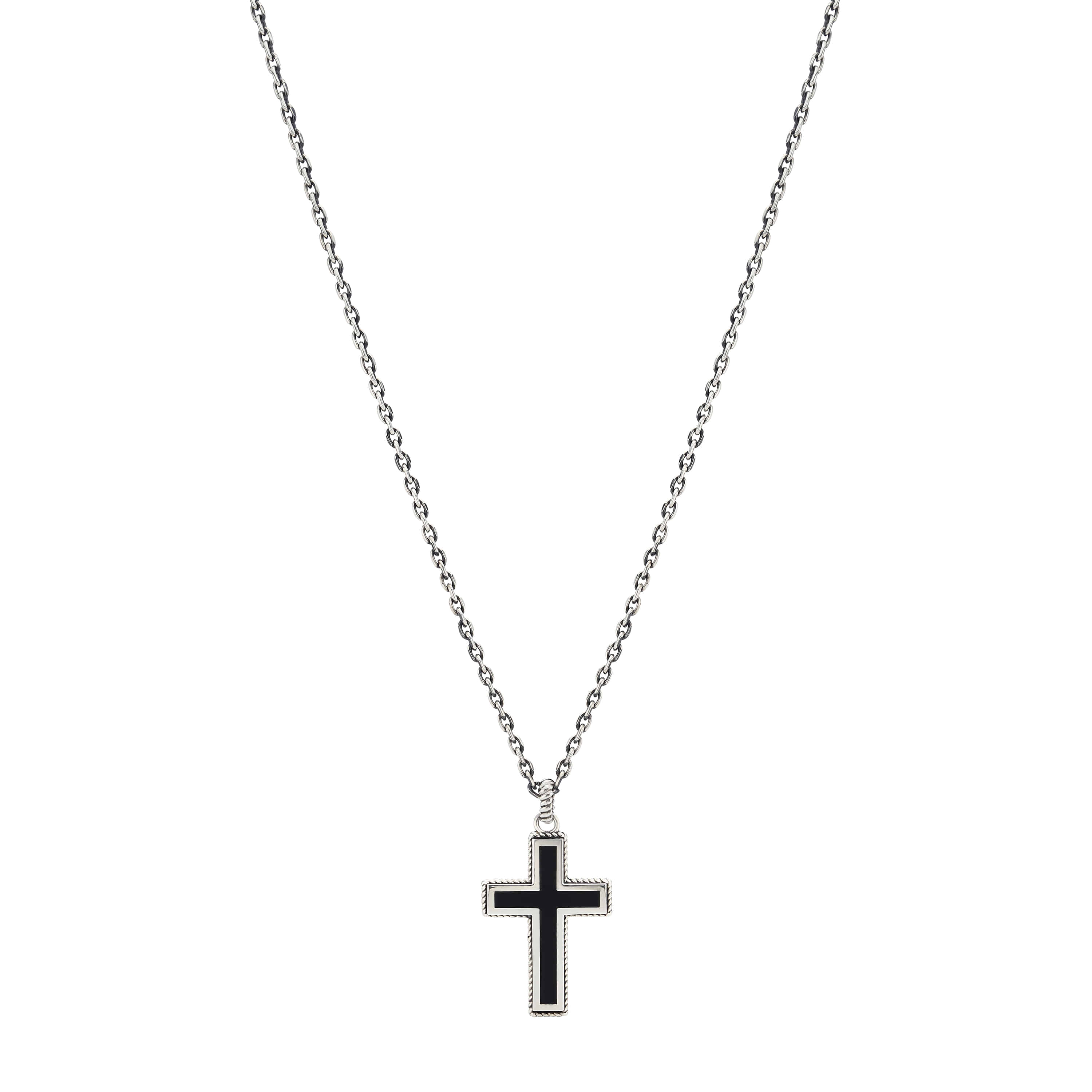 VCN005 : Minimal Black Cross Necklace