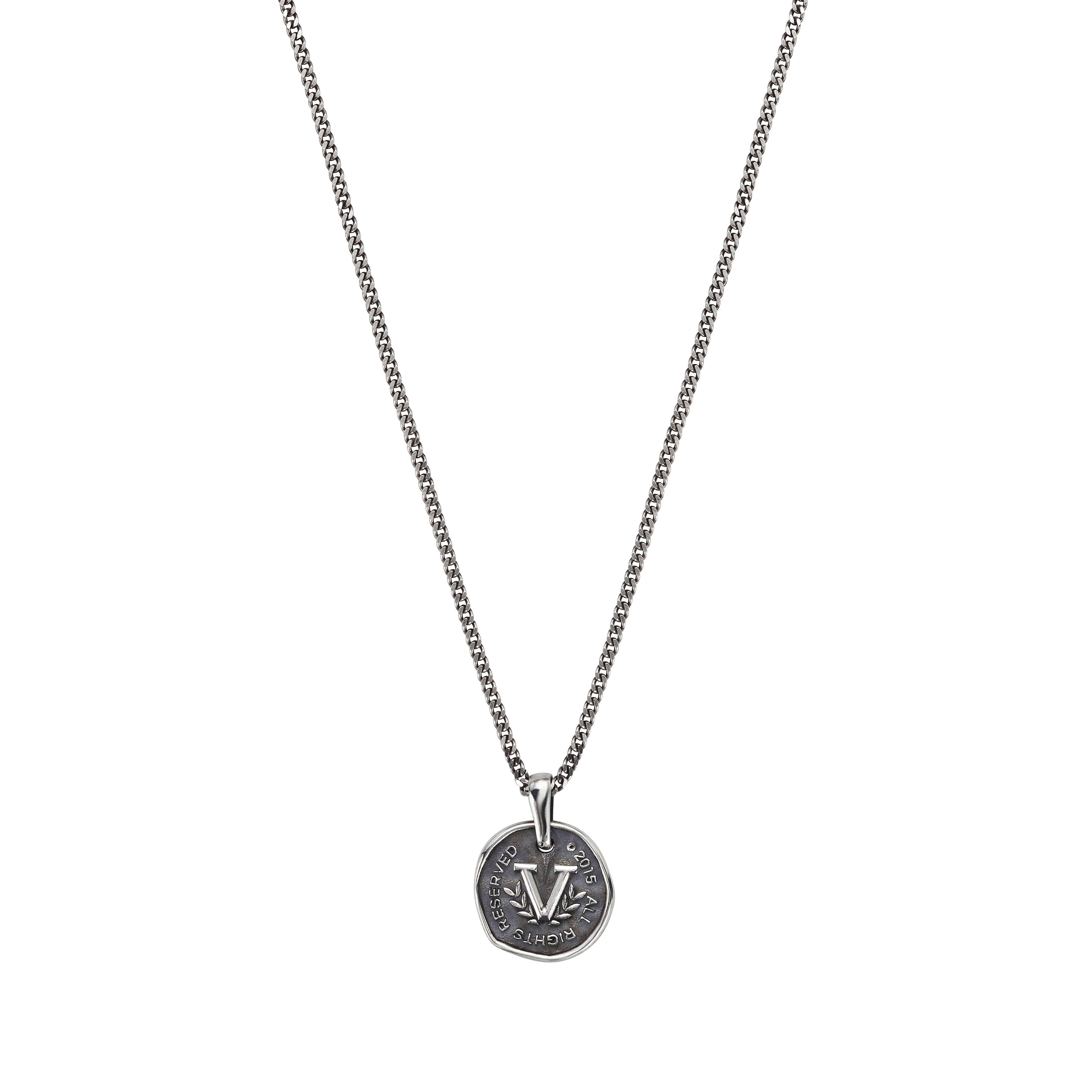 VAN016 : V Laurel Coin Necklace